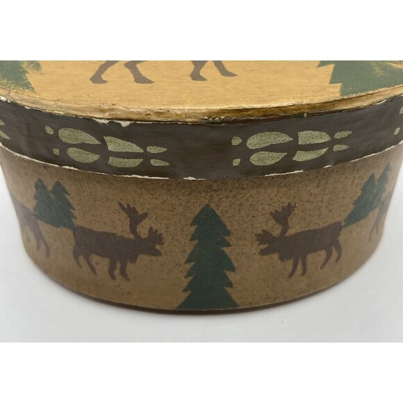 Vintage Nesting Oval  2 Trinket Boxes Cabin Man Cave Outdoors Small Fish Inside - Picture 3 of 16